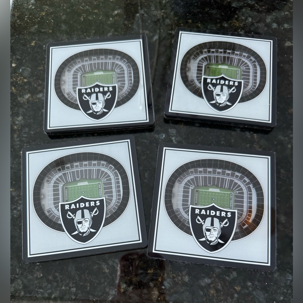 Set of Four Las Vegas Raiders Coasters